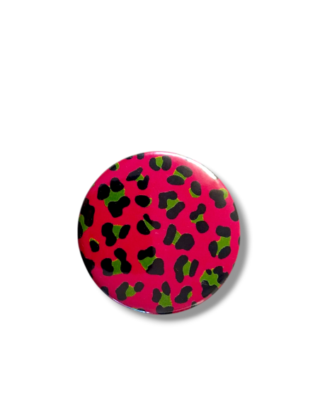 Chapa animal print Fucsia y verde